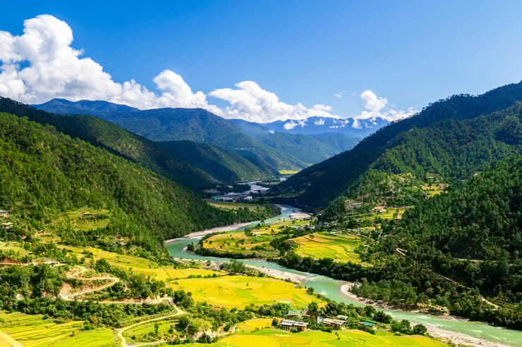 עמק פונקה, בהוטן (צילום: Manoj Kumar Talukdar / shutterstock) עמק פונקה, בהוטן