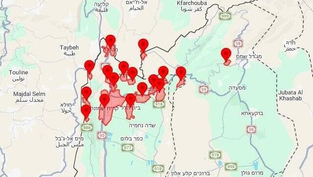 מפת אזעקות צבע אדום - צופר