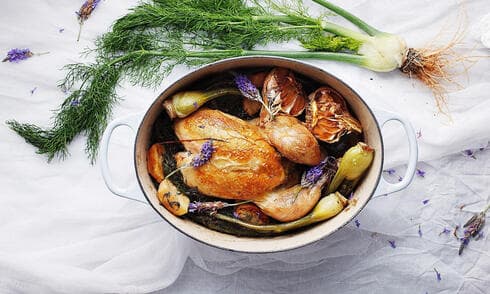 קדרת עוף ביין לבן