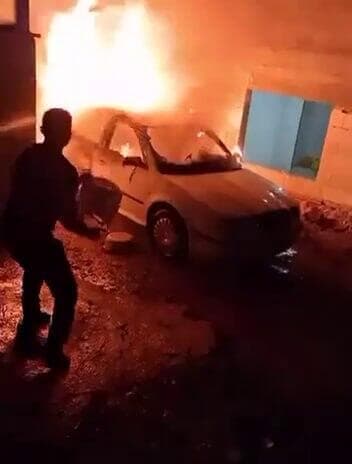 הצתת רכבים ומבנים בדיר אל חטאב במרחב שכם