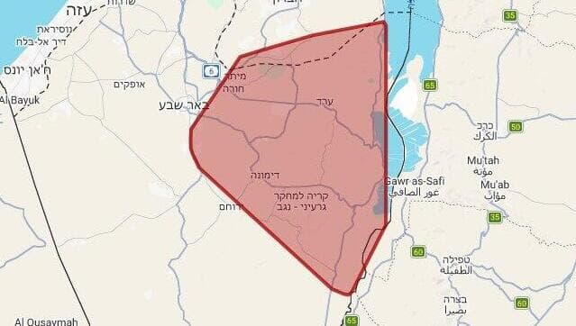  מפת אזעקות צבע אדום 