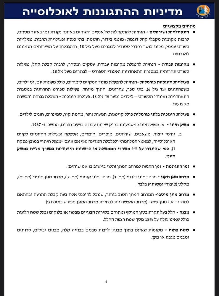 מדיניות ההתגוננות לאוכלוסיה 23.03