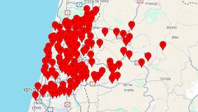 מפת אזעקות 