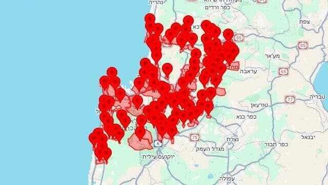 מפת אזעקות 