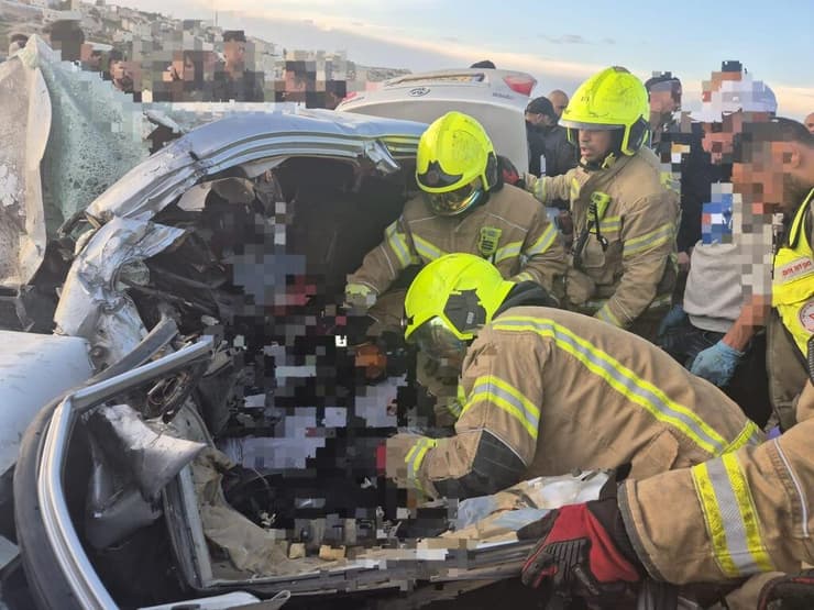 זירת תאונת הדרכים בכביש 316