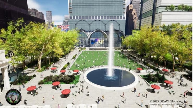 הכיכר המתוכננת במקומו של מדיסון סקוור גארדן הנוכחי (הדמיה: Grand Penn Community Alliance) מדיסון סקוור גארדן המיועד במיקומו החדש