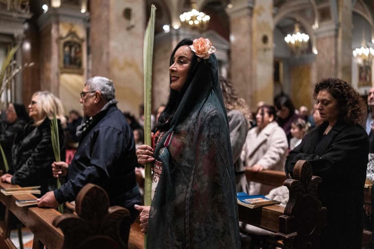 תהלוכת המיסה של יום ראשון של הדקלים בירושלים