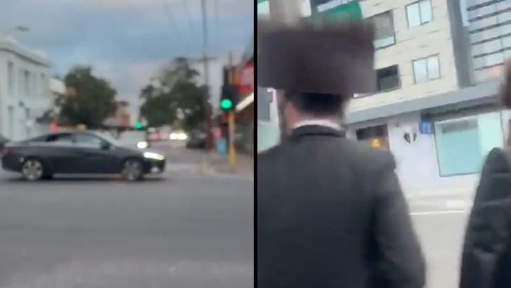 אחד החסידים והרכב שבו נסעו הנשים