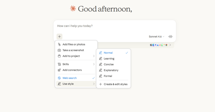 פיצ'ר Styles בקלוד