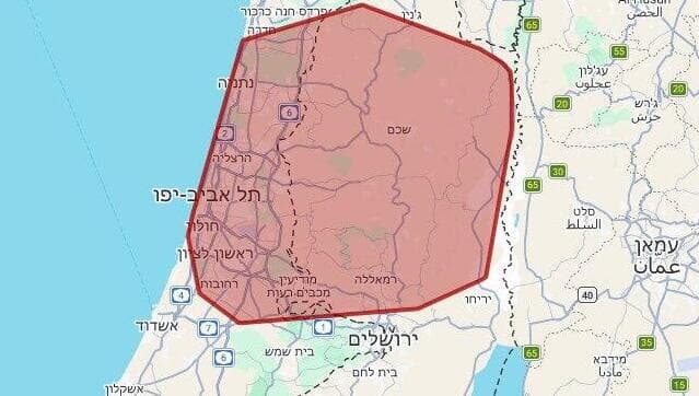 מפת אזורי האזעקות