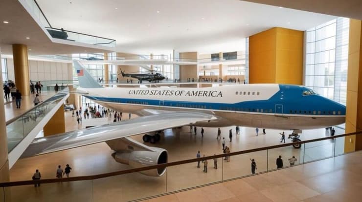 הדמיה של ספרייה נשיאותית שנשיא ארה"ב טראמפ פרסם