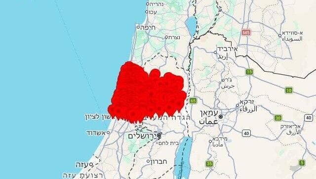 מפת אזורי האזעקות