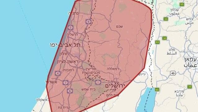 מפת אזורי האזעקות