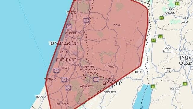 מפת אזורי האזעקות