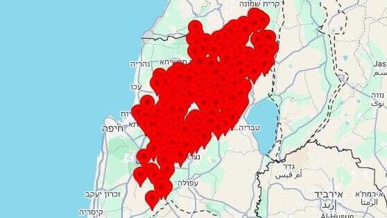 מפת אזורי האזעקות
