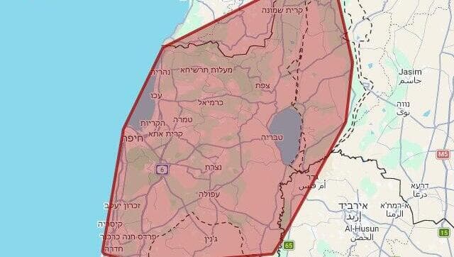 מפת אזורי האזעקות