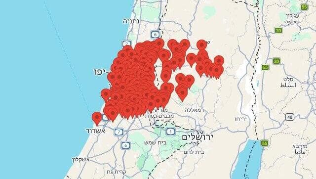 מפת אזורי האזעקות