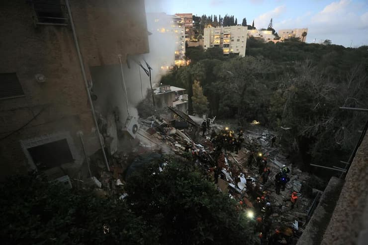 זירת הפגיעה בחיפה