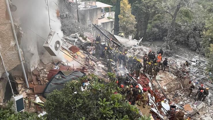 זירת הפגיעה בחיפה