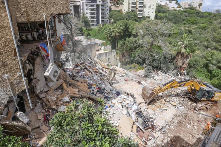 צילום: עידו ארז ההרס בזירה בחיפה