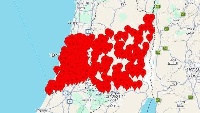 מפת אזורי האזעקות
