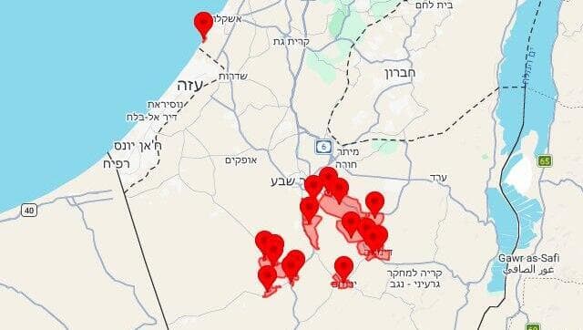 מפת אזורי האזעקות