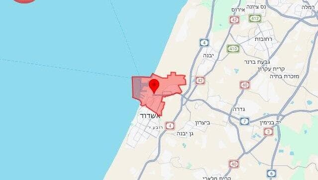 מפת אזורי האזעקות