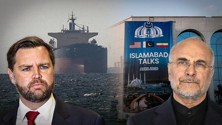 יו"ר הפרלמנט האיראני קאליבאף וסגן הנשיא ג'יי די ואנס. שני הצדדים עשו פשרות 