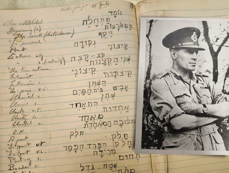 חלק מהאוסף שנמצא ובו וינגייט מלמד את עצמו לכתוב בעברית