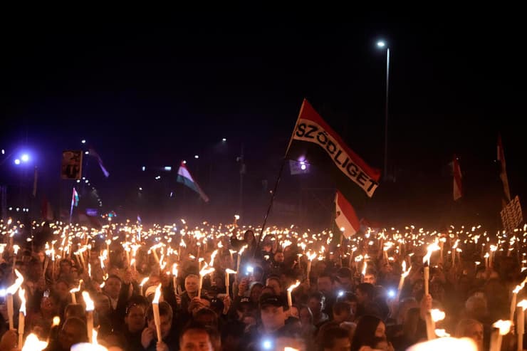 בחירות הונגריה עצרת סיכום של פטר מדיאר ב דברצן 11 באפריל