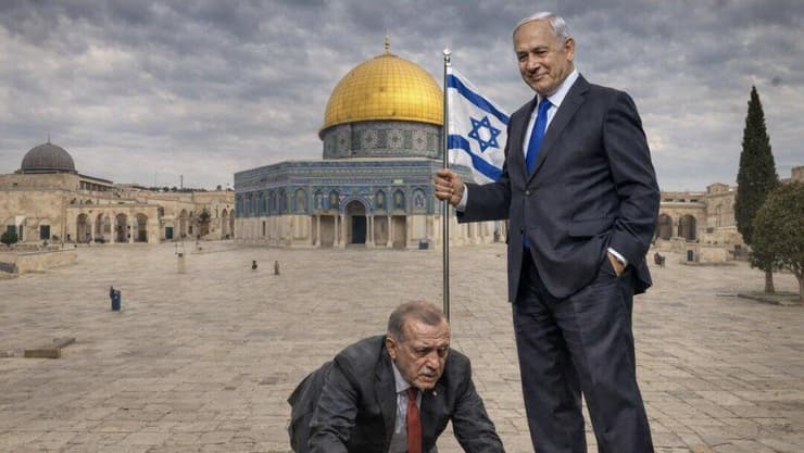 פוסט של שר המורשת עמיחי אליהו ברשת X שבו ארדואן כורע מול נתניהו בהר הבית
