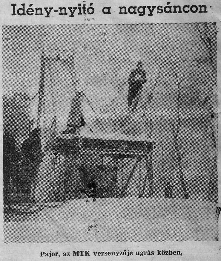 1957.פאיור בקפיצה הראשונה שפותחת את עונת הסקי 1957. אישטוואן פאיור בקפיצה הראשונה שפותחת את עונת הסקי