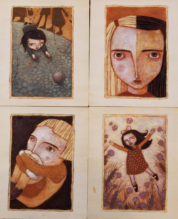 ציור שציירה חוה (אלטשילר) ניסימוב בהשראת סיפור ההסתרה שלה (איור: חוה (אלטשילר) ניסימוב) ציור שציירה חוה (אלטשילר) ניסימוב בהשראת סיפור ההסתרה שלה