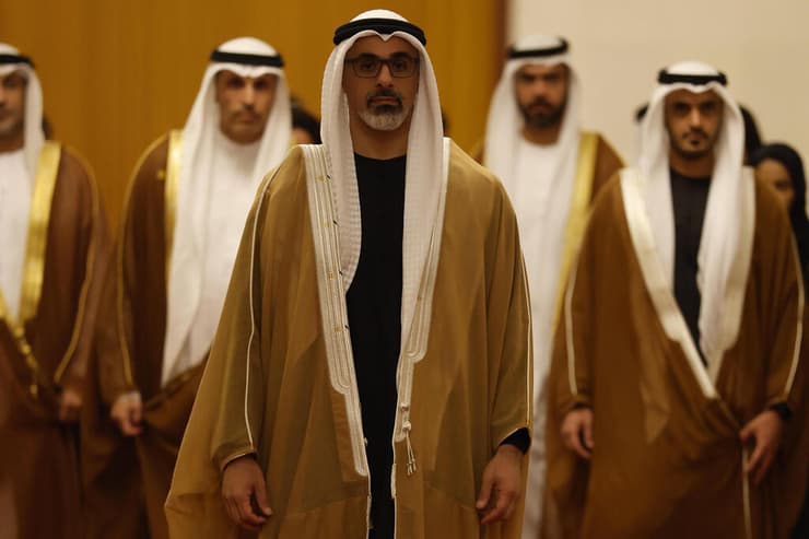 בנו של נשיא האמירויות בביקור בבייג'ינג. "החליפו דעות על המצב במפרץ" (צילום: Haruna Furuhashi - Pool/Getty Images) שייח חאלד בן מוחמד בן זאיד, יורש העצר של אבו דאבי