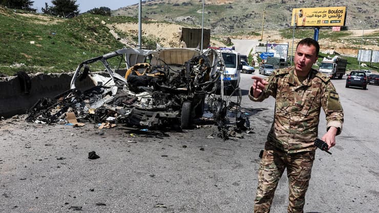 רכב שהותקף על ידי צה"ל בדרום לבנון