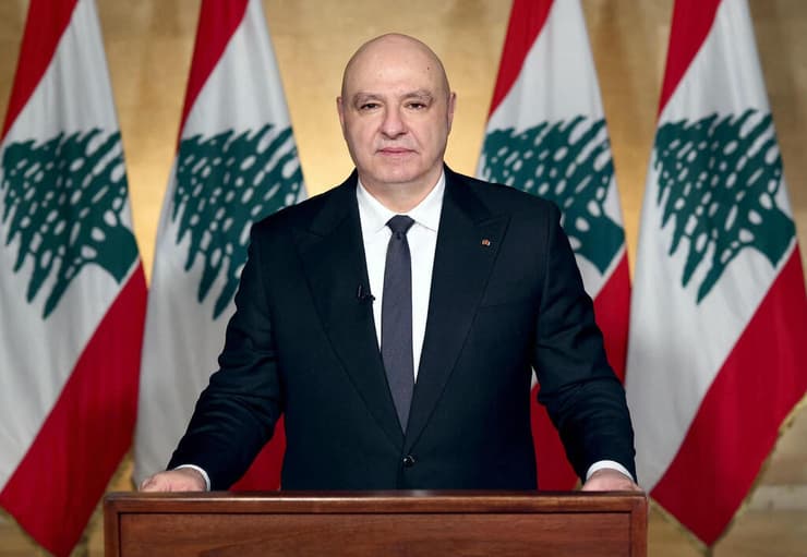 נשיא לבנון, ג'וזף עאון (צילום: AFP PHOTO / LEBANESE PRESIDENCY) נשיא לבנון ג'וזף עאון