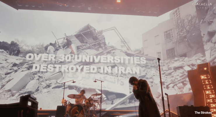 מחאה של להקת הסטרוקס בפסטיבל קואצ'לה