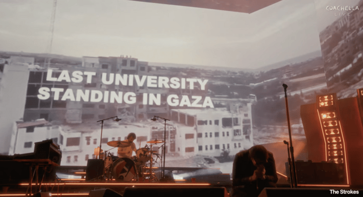 מחאה של להקת הסטרוקס בפסטיבל קואצ'לה