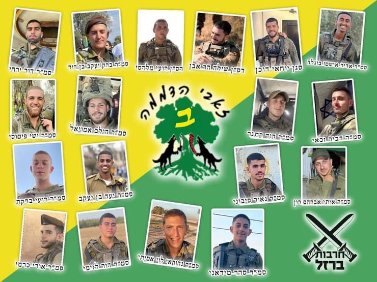 18 לוחמי גולני חללי צה"ל שנהרגו בהגנה על מוצב נחל עוז  ב- 7 באוקטובר    