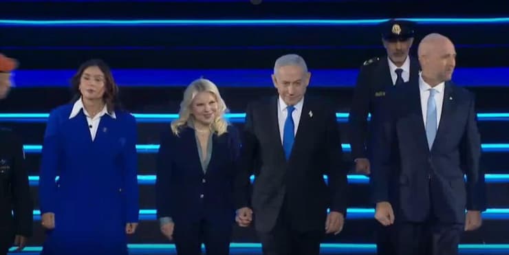 בנימין ושרה נתניהו, מירי רגב בטקס הדלקת המשואות | יום העצמאות ה-78 למדינת ישראל