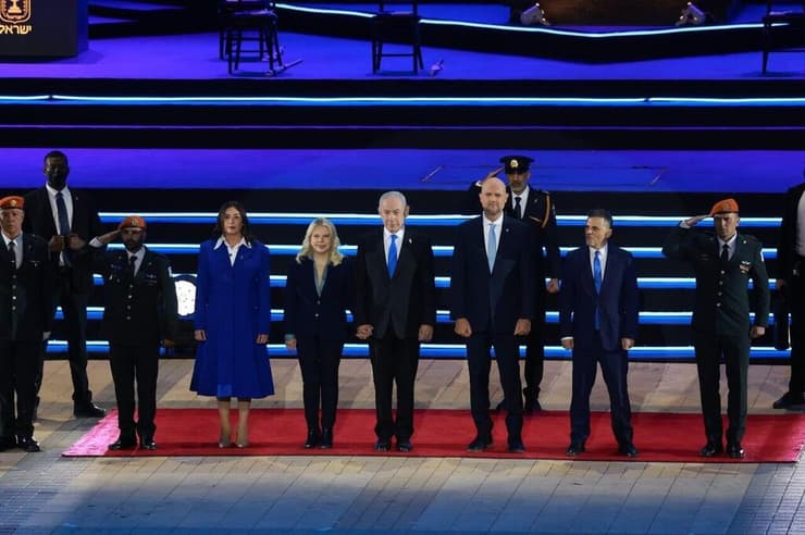 בנימין ושרה נתניהו, מירי רגב ואמיר אוחנה בטקס הדלקת המשואות | יום העצמאות ה-78 למדינת ישראל