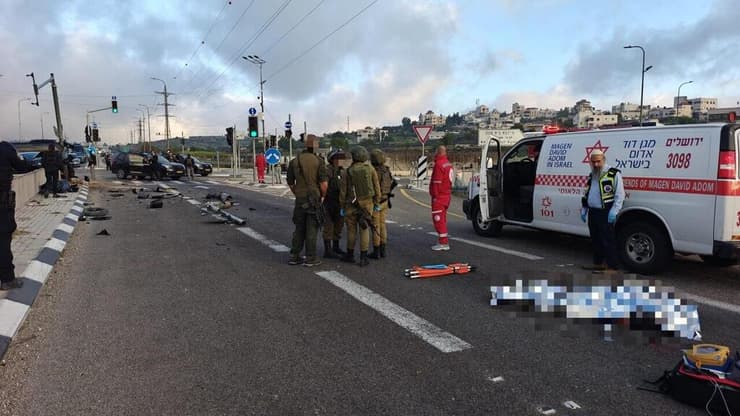 זירת התאונה בקריית ארבעה 