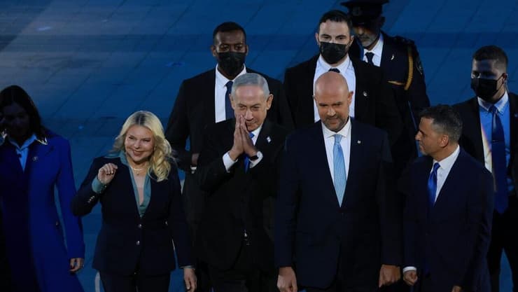 בנימין ושרה נתניהו, מירי רגב ואמיר אוחנה בטקס הדלקת המשואות | יום העצמאות ה-78 למדינת ישראל