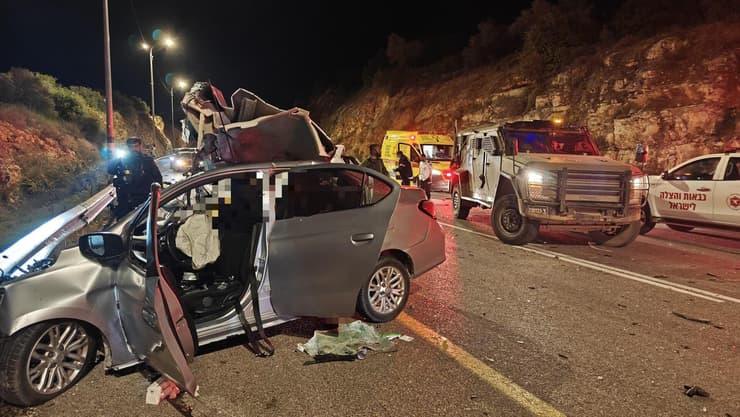 תיעוד מזירת התאונה בשומרון
