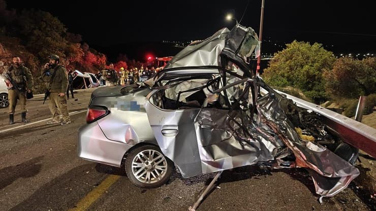 תיעוד מזירת התאונה בשומרון