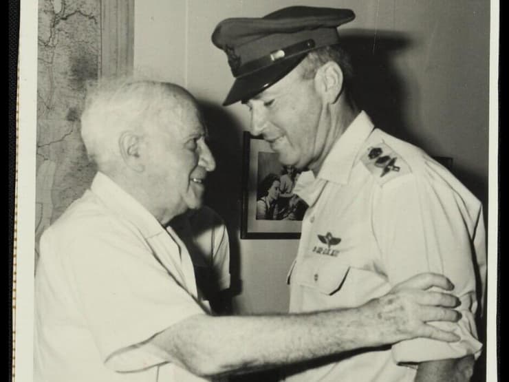 יצחק רבין ודוד בן גוריון 