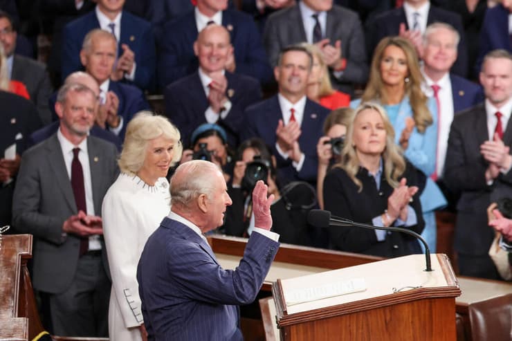צילום: WIN MCNAMEE / GETTY IMAGES NORTH AMERICA / AFP נאום מלך בריטניה צ'רלס ב הקונגרס של ארה"ב וושינגטון