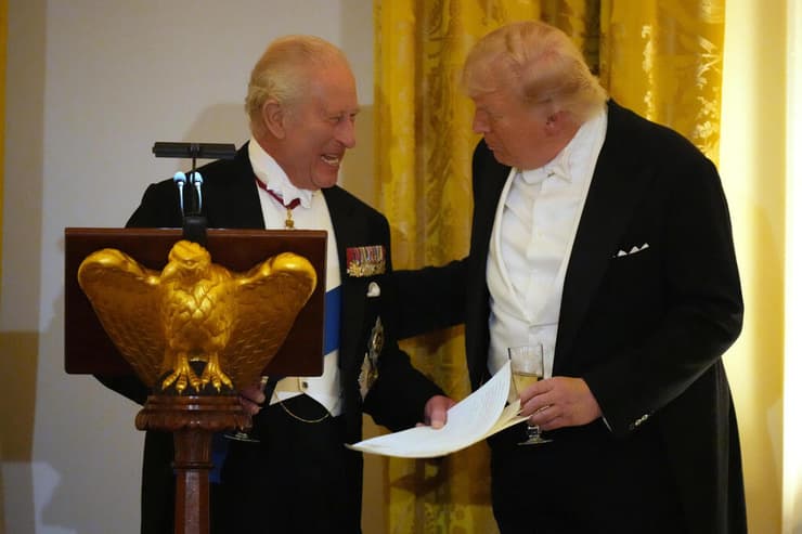 נשף ב הבית הלבן ארה"ב עם טראמפ ו מלך בריטניה צ'רלס