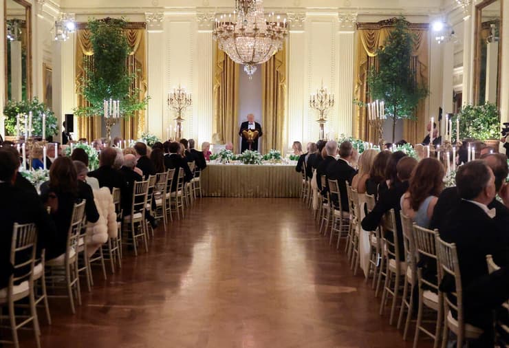 נשף ב הבית הלבן ארה"ב עם טראמפ ו מלך בריטניה צ'רלס