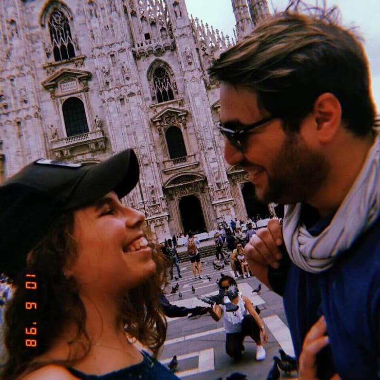 טל כהן ובת זוגו נועם בטיול במילאנו